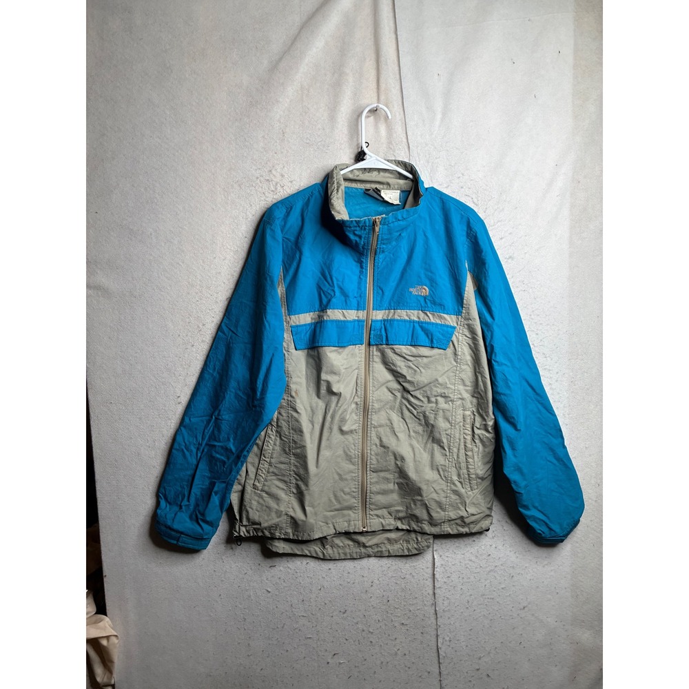 Vintage The North Face Colorblock Windbreaker Jacket Blue Tan Mens Large 90s